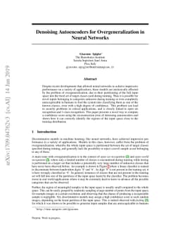 Denoising Autoencoders for Overgeneralization in Neural Networks