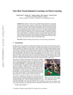 One-Shot Visual Imitation Learning via Meta-Learning