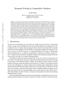Dynamic Pricing in Competitive Markets