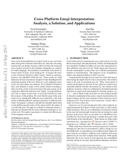 Cross-Platform Emoji Interpretation: Analysis, a Solution, and
  Applications