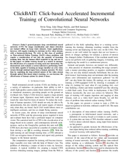 ClickBAIT: Click-based Accelerated Incremental Training of Convolutional
  Neural Networks