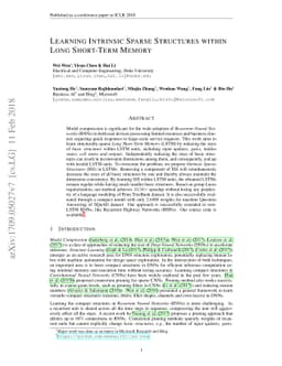 Learning Intrinsic Sparse Structures within Long Short-Term Memory