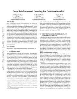 Deep Reinforcement Learning for Conversational AI