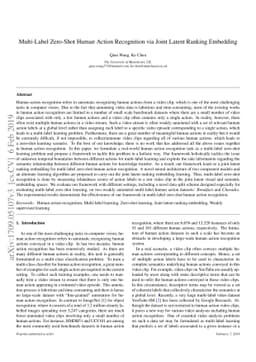 Multi-Label Zero-Shot Human Action Recognition via Joint Latent Ranking
  Embedding