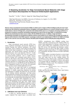 A Streaming Accelerator for Deep Convolutional Neural Networks with
  Image and Feature Decomposition for Resource-limited System Applications