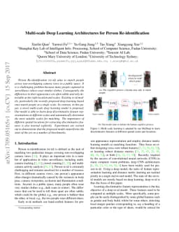Multi-scale Deep Learning Architectures for Person Re-identification