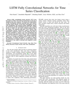 LSTM Fully Convolutional Networks for Time Series Classification