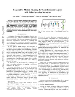 Cooperative Motion Planning for Non-Holonomic Agents with Value
  Iteration Networks