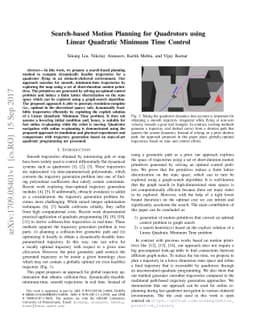 Search-based Motion Planning for Quadrotors using Linear Quadratic
  Minimum Time Control