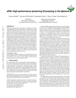 sPIN: High-performance streaming Processing in the Network