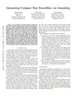 Generating Compact Tree Ensembles via Annealing