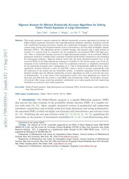 Rigorous Analysis for Efficient Statistically Accurate Algorithms for
  Solving Fokker-Planck Equations in Large Dimensions