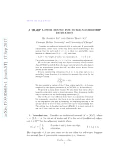 A Sharp Lower Bound for Mixed-membership Estimation