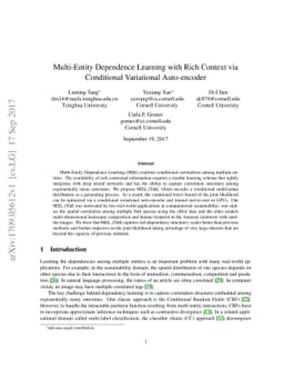 Multi-Entity Dependence Learning with Rich Context via Conditional
  Variational Auto-encoder