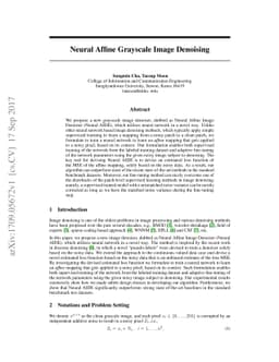 Neural Affine Grayscale Image Denoising