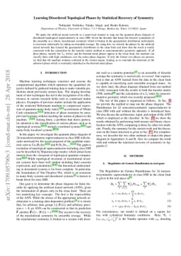 Learning Disordered Topological Phases by Statistical Recovery of
  Symmetry
