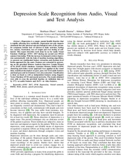 Depression Scale Recognition from Audio, Visual and Text Analysis