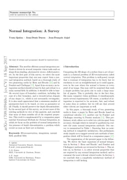 Normal Integration: A Survey