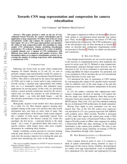 Towards CNN map representation and compression for camera relocalisation
