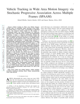 Vehicle Tracking in Wide Area Motion Imagery via Stochastic Progressive
  Association Across Multiple Frames (SPAAM)