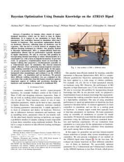Bayesian Optimization Using Domain Knowledge on the ATRIAS Biped