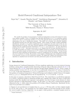 Model-Powered Conditional Independence Test