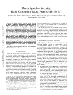 Reconfigurable Security: Edge Computing-based Framework for IoT