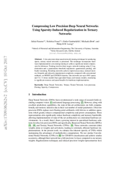Compressing Low Precision Deep Neural Networks Using Sparsity-Induced
  Regularization in Ternary Networks