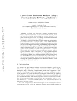 Aspect-Based Sentiment Analysis Using a Two-Step Neural Network
  Architecture