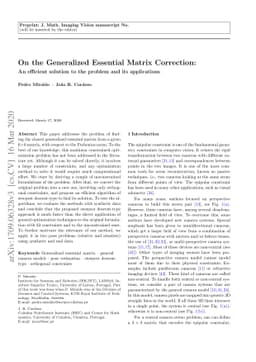 On the Generalized Essential Matrix Correction: An efficient solution to
  the problem and its applications