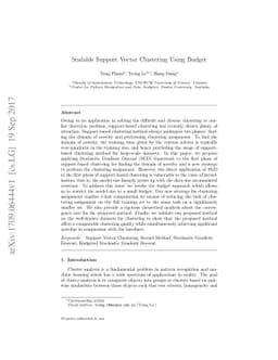 Scalable Support Vector Clustering Using Budget