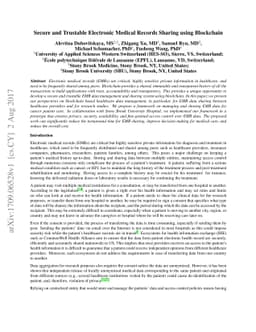 Secure and Trustable Electronic Medical Records Sharing using Blockchain