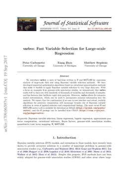 varbvs: Fast Variable Selection for Large-scale Regression