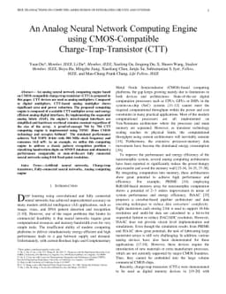 An Analog Neural Network Computing Engine using CMOS-Compatible
  Charge-Trap-Transistor (CTT)