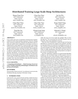 Distributed Training Large-Scale Deep Architectures