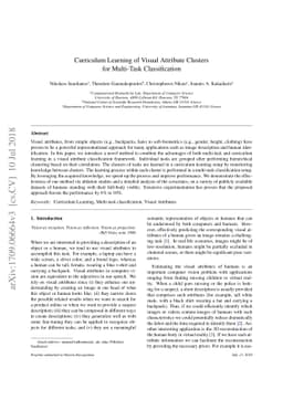 Curriculum Learning of Visual Attribute Clusters for Multi-Task
  Classification