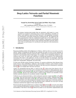 Deep Lattice Networks and Partial Monotonic Functions