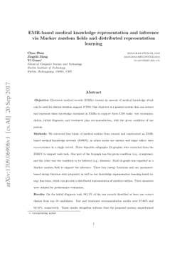 EMR-based medical knowledge representation and inference via Markov
  random fields and distributed representation learning