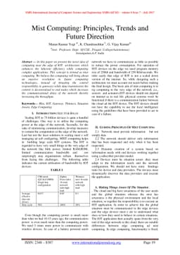 Mist Computing: Principles, Trends and Future Direction