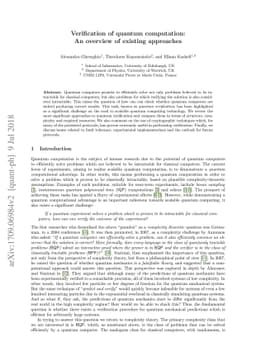 Verification of quantum computation: An overview of existing approaches