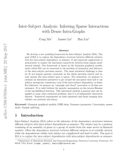 Inter-Subject Analysis: Inferring Sparse Interactions with Dense
  Intra-Graphs