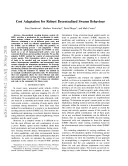 Cost Adaptation for Robust Decentralized Swarm Behaviour