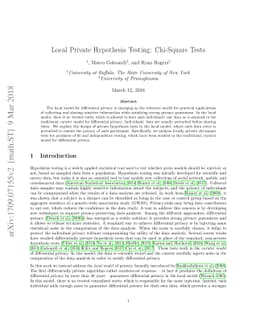 Local Private Hypothesis Testing: Chi-Square Tests