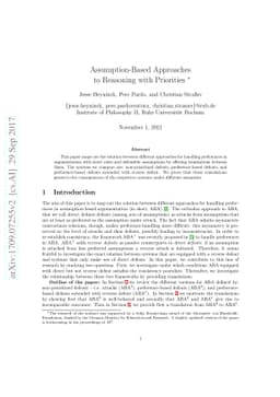 Assumption-Based Approaches to Reasoning with Priorities