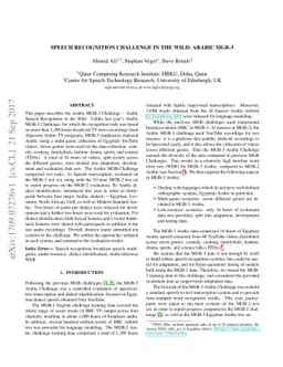 Speech Recognition Challenge in the Wild: Arabic MGB-3