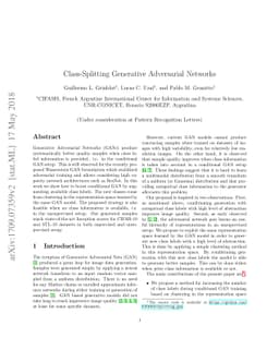 Class-Splitting Generative Adversarial Networks
