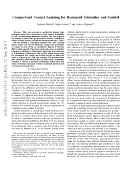 Unsupervised Contact Learning for Humanoid Estimation and Control