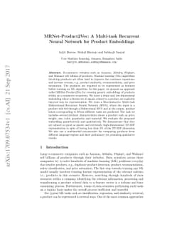 MRNet-Product2Vec: A Multi-task Recurrent Neural Network for Product
  Embeddings