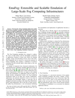 EmuFog: Extensible and Scalable Emulation of Large-Scale Fog Computing
  Infrastructures