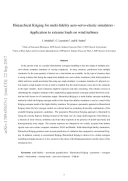 Hierarchical Kriging for multi-fidelity aero-servo-elastic simulators -
  Application to extreme loads on wind turbines